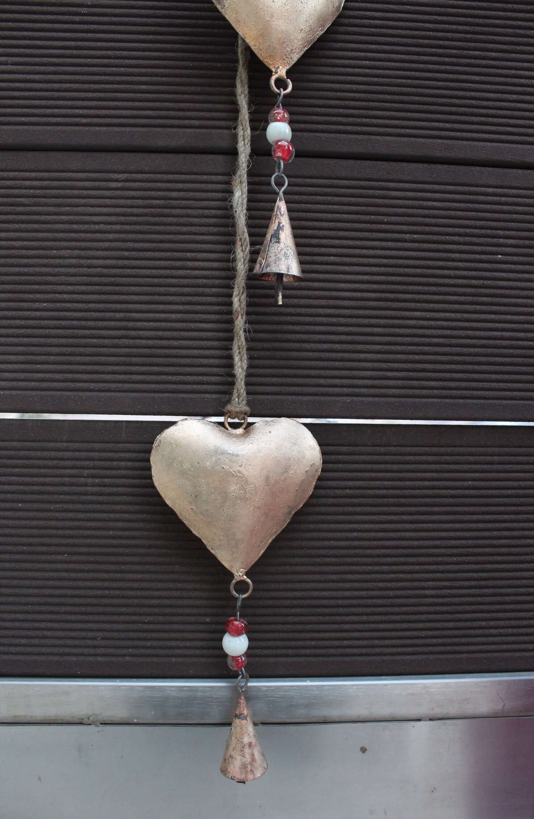 Iron metal heart hanging chime